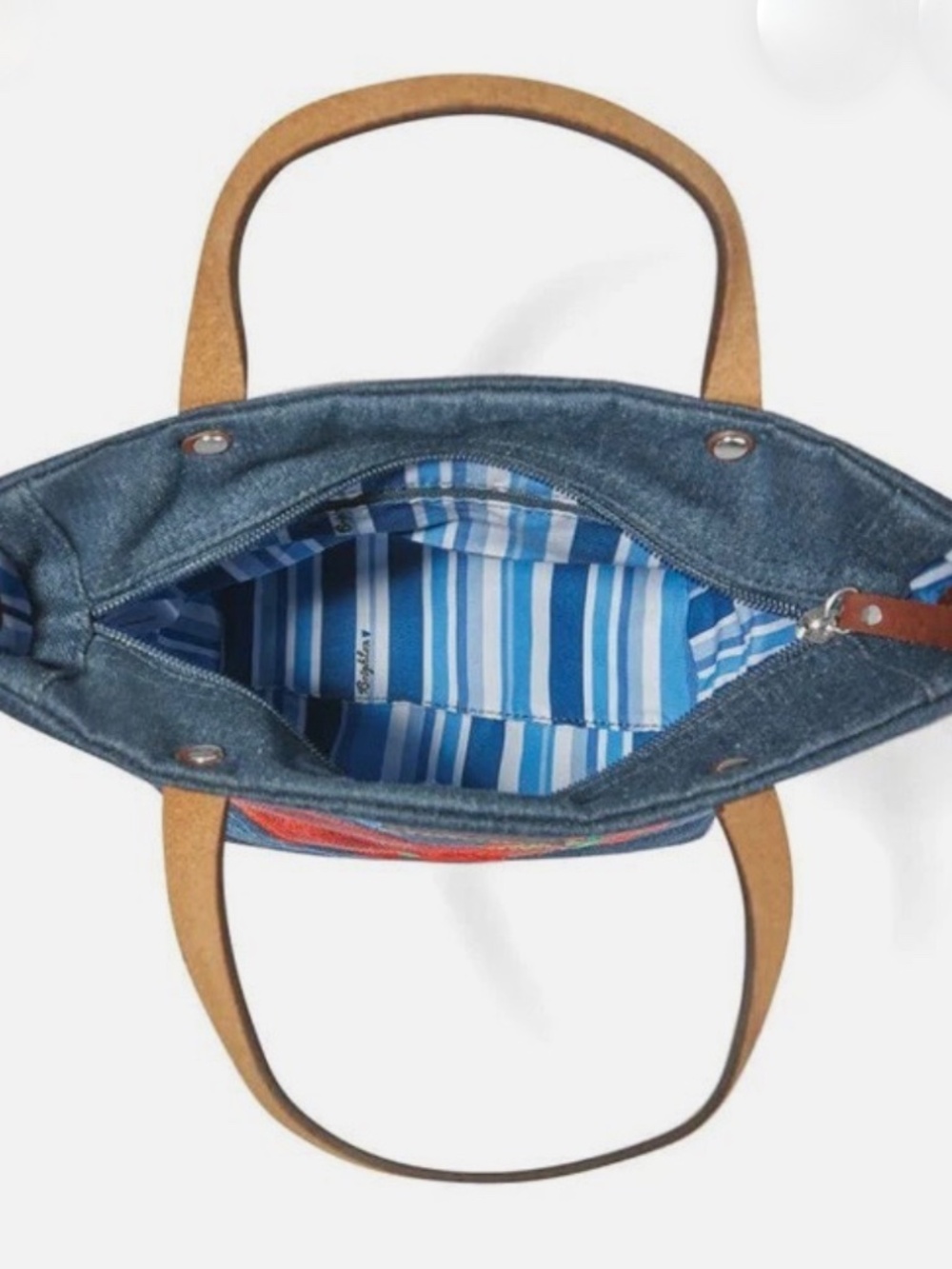 NWT Brighton Embroidered Denim Petal Wings Messenger Bag - Picture 3 of 8